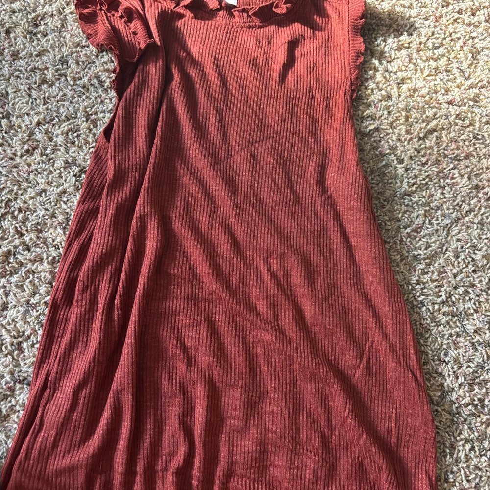 Maurices Burgundy Ruffle Top